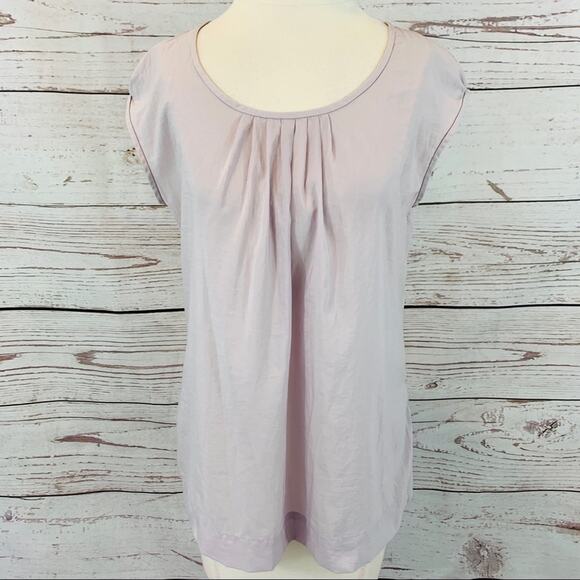 Ann Taylor LOFT lavender pleated top - Picture 1 of 6